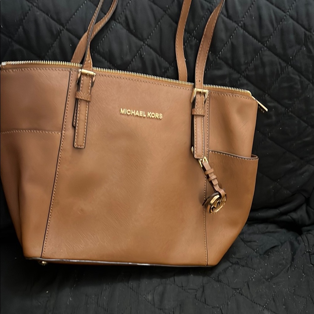 Michael Kors Brown Structured Leather Tote